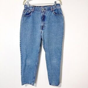 Vintage 90s Levi’s 550 Distressed Faded Relaxed Fit Tapered Leg Jeans Size 14S
